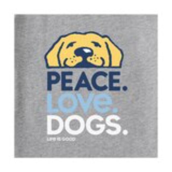Life is Good Mens T Shirt Peace Love Dogs New Crew neck - Picture 4 of 4